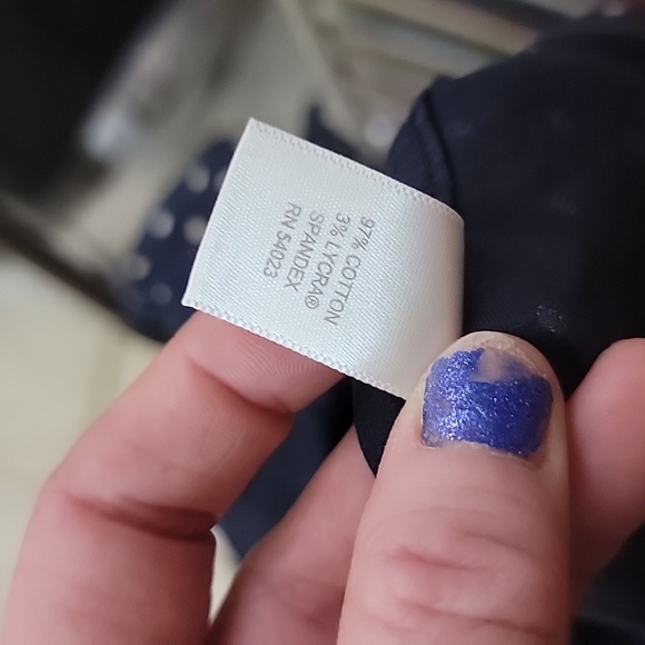 Banana Republic Navy Button Down Polka Dot Shirt - Picture 5 of 6